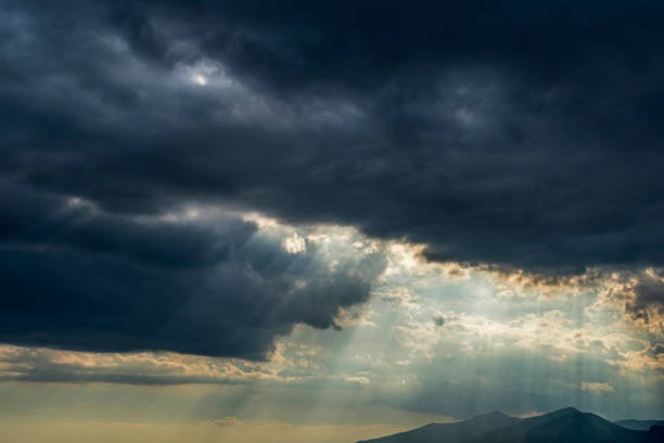istock Dramatic stormy sky over mountains in Greece 1019098002