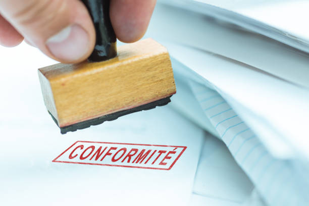 istock Compliance stamp in french language 1019110902