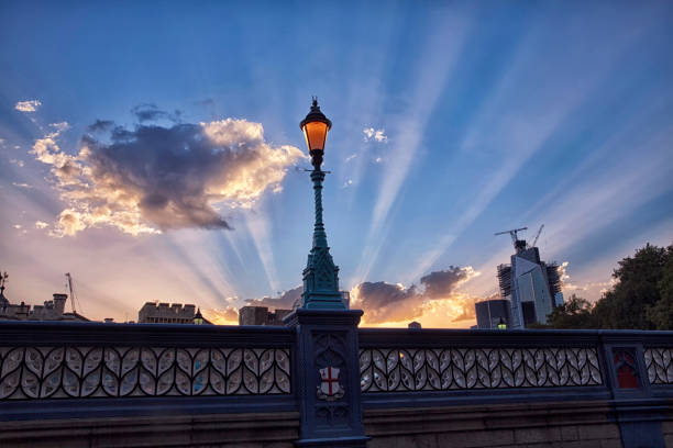 Tower bridge at sunset in summer, long exposure.