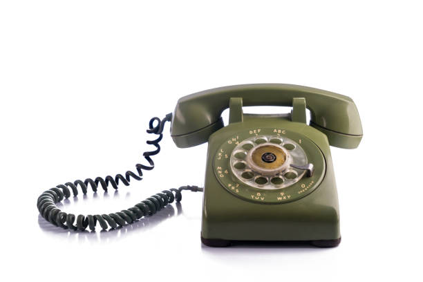 istock Old rotary telephone on white background 1019126766