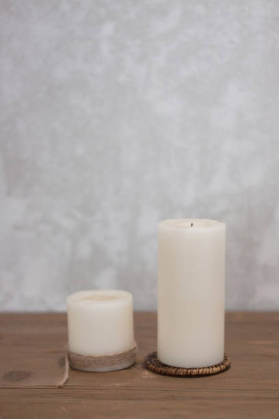 istock Two candles decorated in coffee shop 1019131522