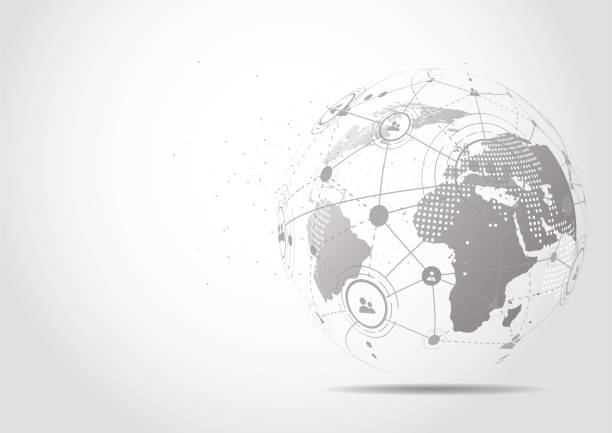 istock Global network connection. World map point and line composition concept of global business. Vector Illustration 1019139258