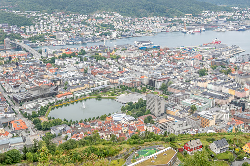 Aerial view of Bergen, Norway.