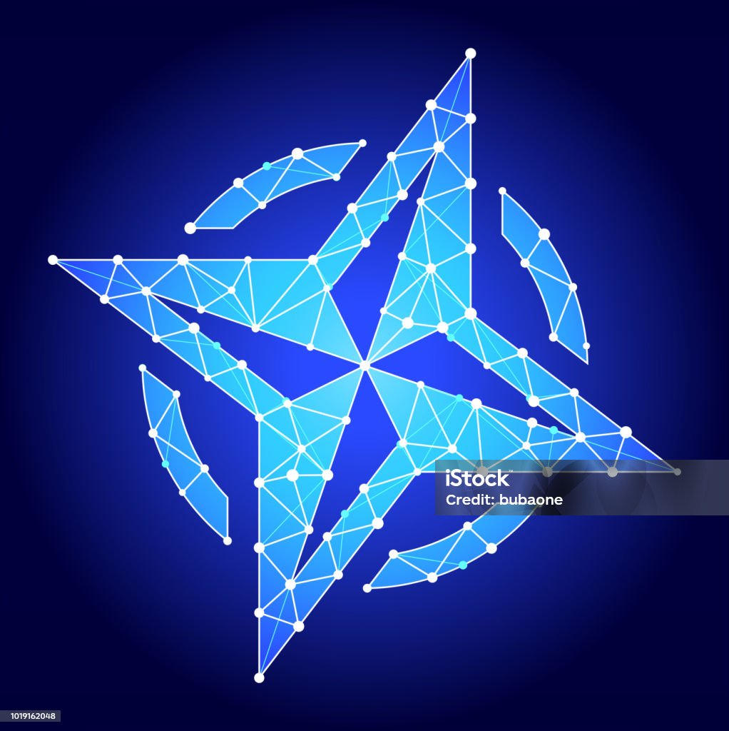 Compass Triangle Pattern Compass Blue Triangle Node Vector Pattern Stock Illustration - Download ...