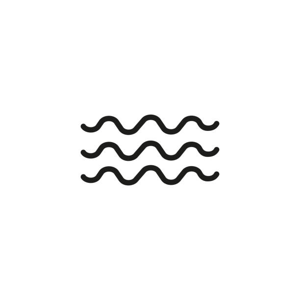 Waves line icon Waves line icon. Sea, ocean, wet. Meteorology concept. Vector illustration can be used for topics like water, weather, climate heatwave stock illustrations