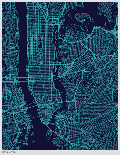stockillustraties, clipart, cartoons en iconen met new york city kaart textuur achtergrond - new york