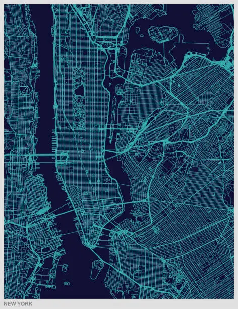 Vector illustration of New York city map texture background