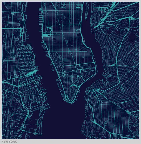 Vector illustration of vector of New York city map illustration