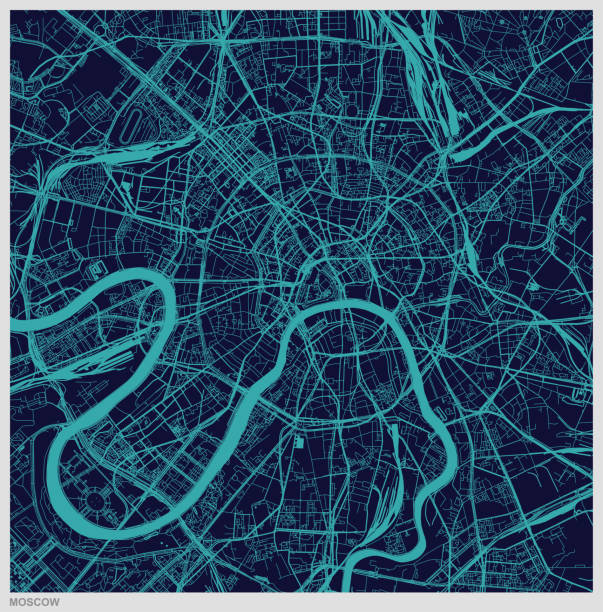 vector of moscow city map pattern vector art illustration