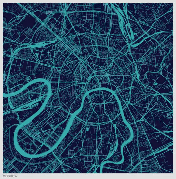 Vector illustration of vector of moscow city map pattern