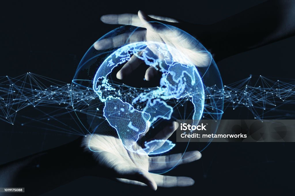 Global communication network concept. Global Finance Stock Photo