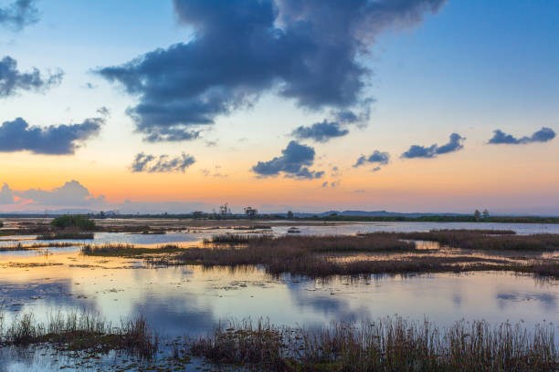 istock golden sunset above Thalay Noi lake 1019178924
