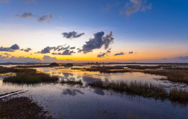 istock golden sunset above Thalay Noi lake 1019178940