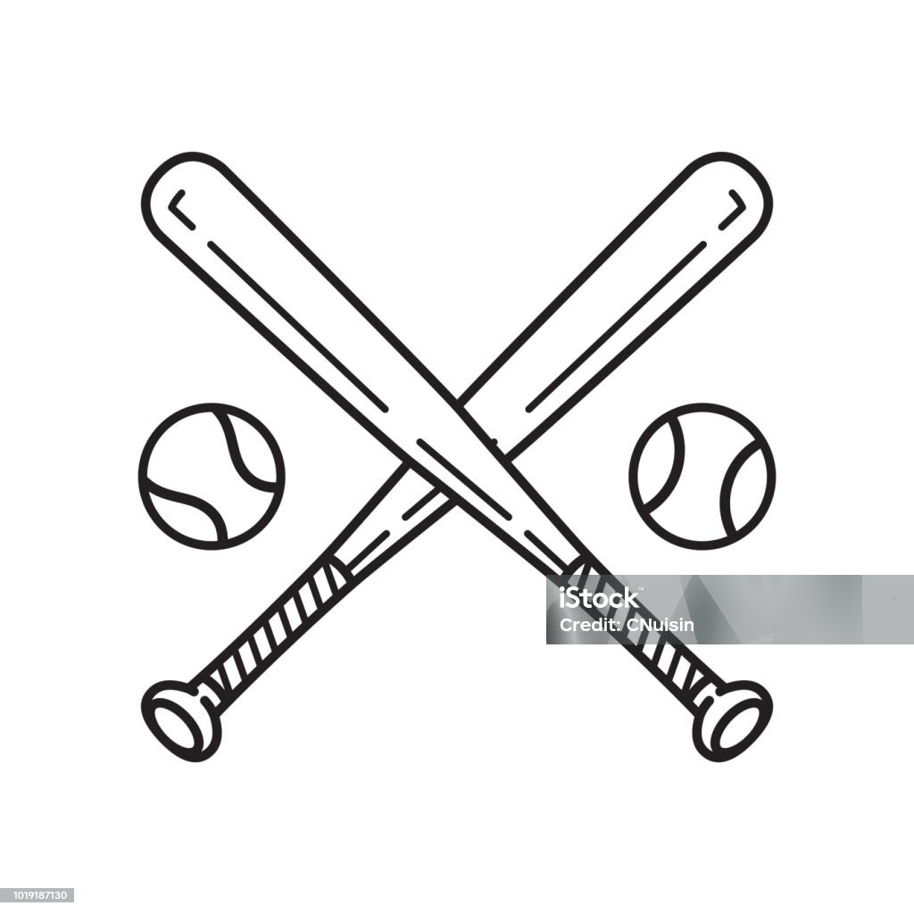 baseball vector icon logo baseball bat cartoon illustration symbole clipart - clipart vectoriel de Batte de baseball libre de droits