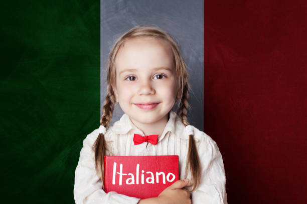 istock Child student learning italian language against flag of Italy 1019220270