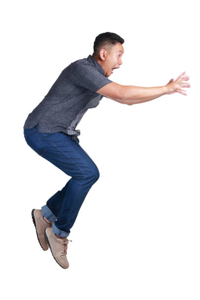 istock Young Man Reach Something at His Front. Side View 1019226048
