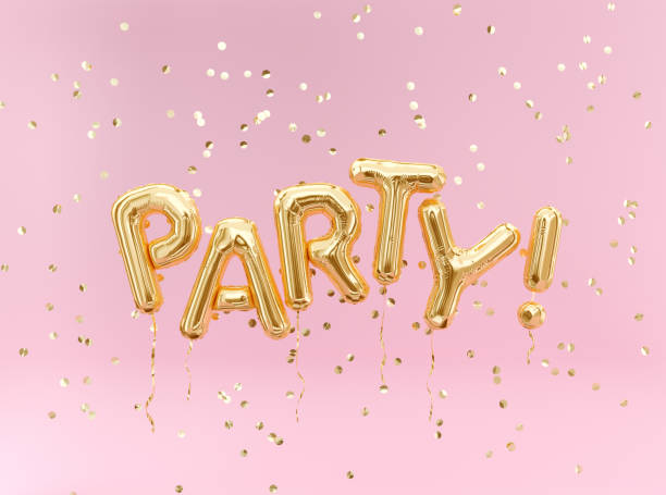 istock Flying foil balloon Party letters 1019226434