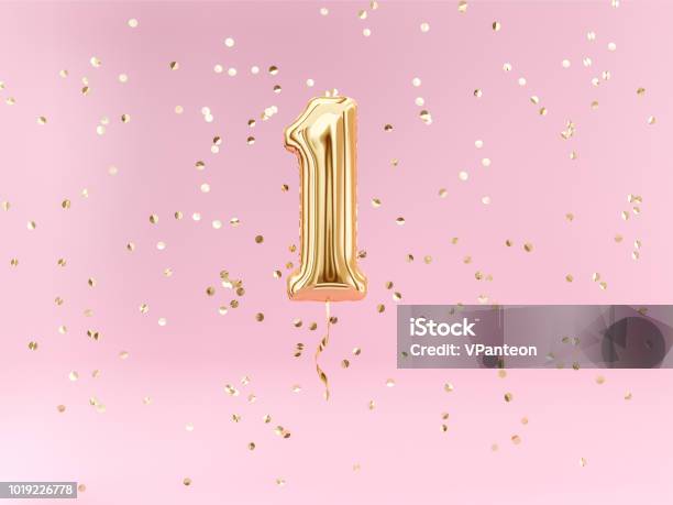 One Year Birthday Oneyear Anniversary Background Stock Photo - Download Image Now
