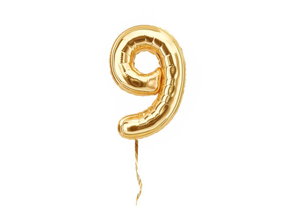 istock Numeral 9. Foil balloon number nine 1019228900