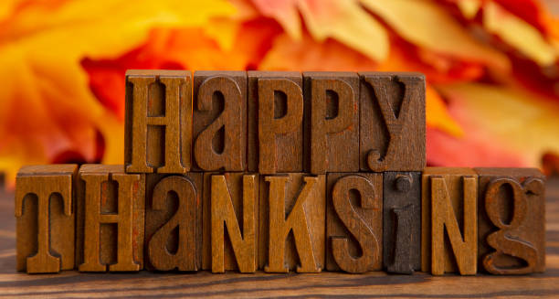 istock Happy Thanksgiving in Block Letters 1019229300