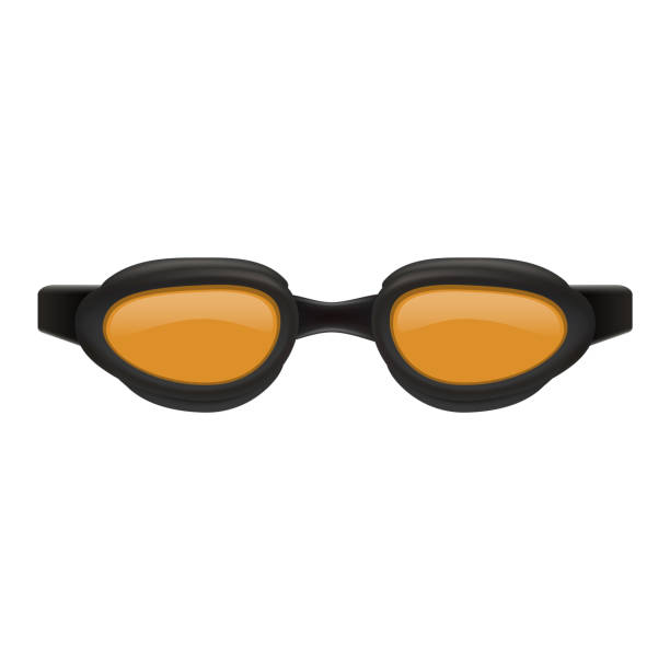 schwimmen sie brille mockup, realistischen stil - swimming goggles stock-grafiken, -clipart, -cartoons und -symbole