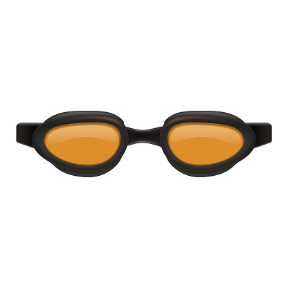 Swim glasses mockup, realistic style