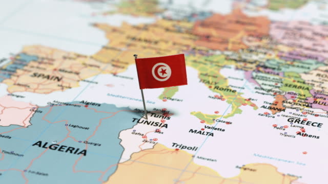 Tunisia with National Flag
