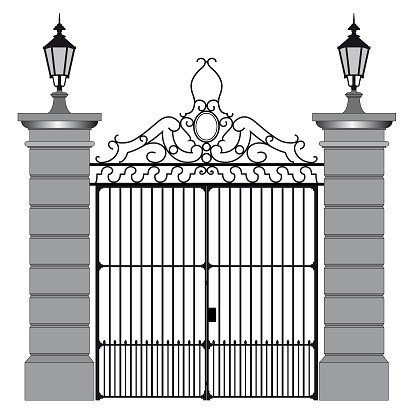 Verja Vector Ilustración de Vector Ilustración De Una Verja De Hierro Forjado y más ...