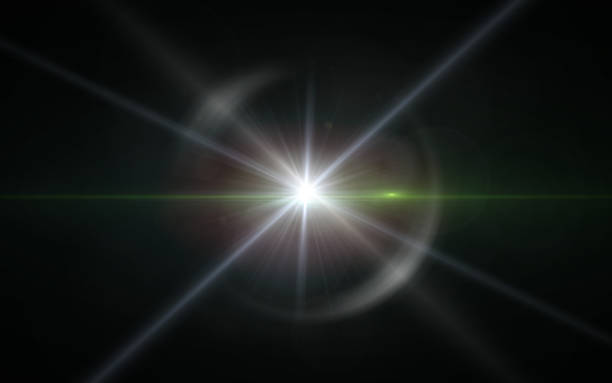 istock Digit lens flare with bright light in black background used for texture and material.Lens flare or Star flare in black background.Modern nature flare effect 1019243256