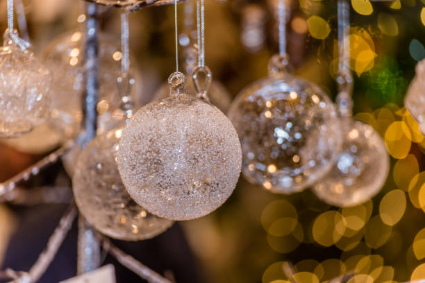 istock Clear Glass Bright and Shining Christmas Ornaments 1019245014