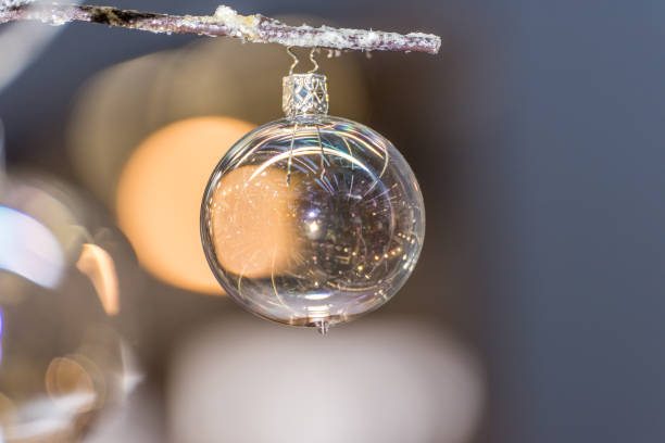 istock Clear Glass Bright and Shining Christmas Ornaments 1019245184
