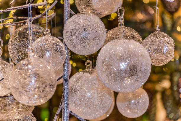 istock Clear Glass Bright and Shining Christmas Ornaments 1019245260