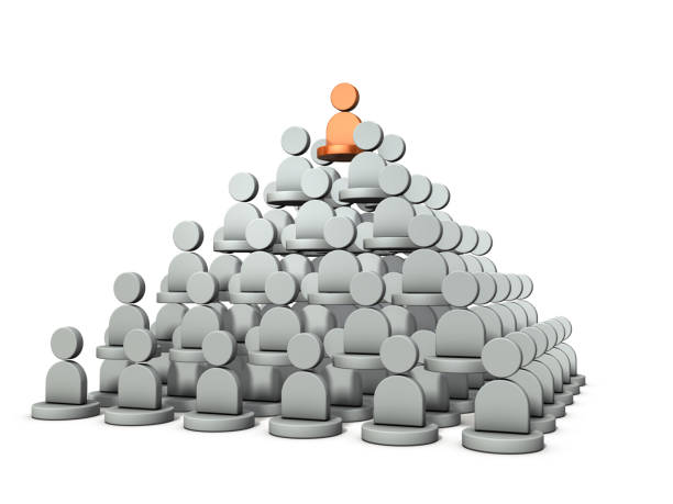 istock It is a pyramid structure, rank of power. It represents the structure of the organization. 1019251886