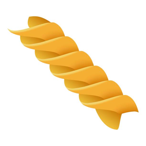 икона пасты bucati, реалистичный стиль - pasta shell conchiglie pipe carbohydrate stock illustrations