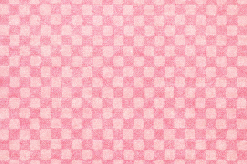 Japanese natural pink checkered pattern paper texture or vintage background