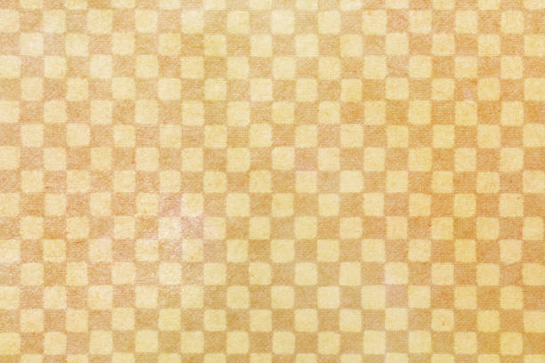 Japanese natural orange checkered pattern paper texture or vintage background