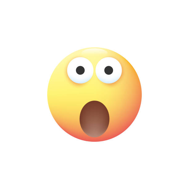 Emoticon pastel color Vector illustration of a cute emoticon in pastel colors and precise details mouth open human face shouting screaming stock illustrations