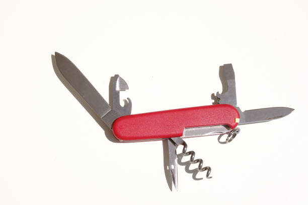 スイス軍、赤、ポケット ナイフ ツールです。コンパクト モデル - penknife swiss culture work tool switzerland ストックフォトと画像