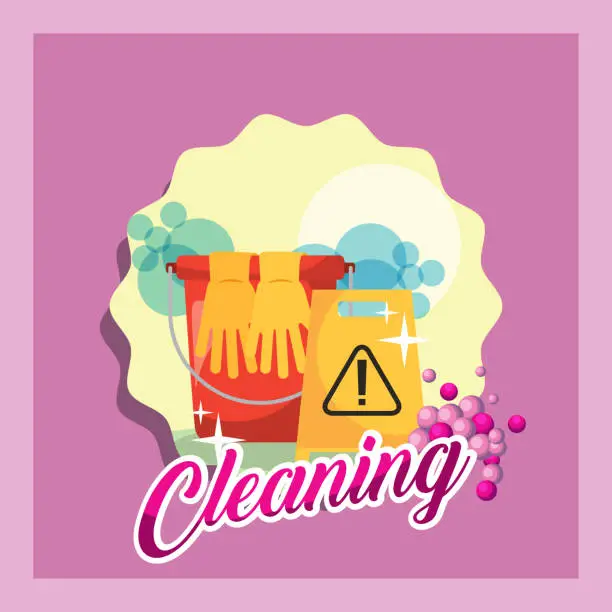 Vector illustration of spring cleaning concept