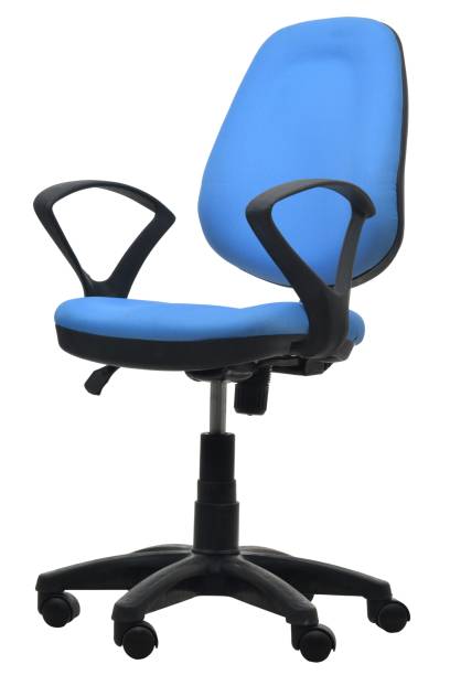 istock Sky blue And Black revolving chair on white background 1019298916