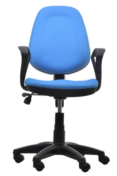 istock Sky blue And Black revolving chair on white background 1019298920