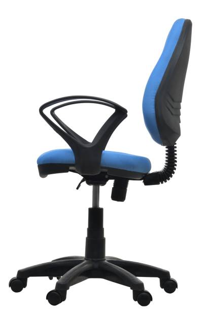 istock Sky blue And Black revolving chair on white background 1019298956