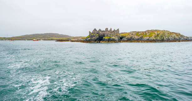 Panorama of the coast of an irish island in the atlantic ocean in summer stock photo