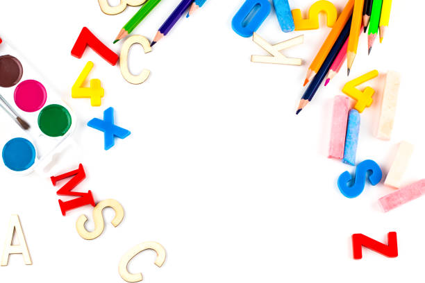 istock Back to school. Items for the school on white background 1019303574