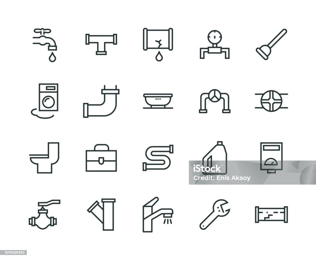 Plumber Icon Set Icon Symbol stock vector