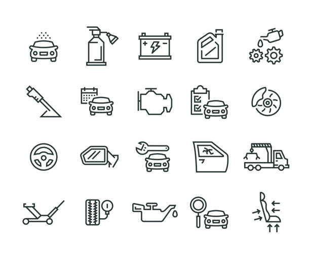 Car Service Icon Set Car Service Icon Set oil supply stock illustrations