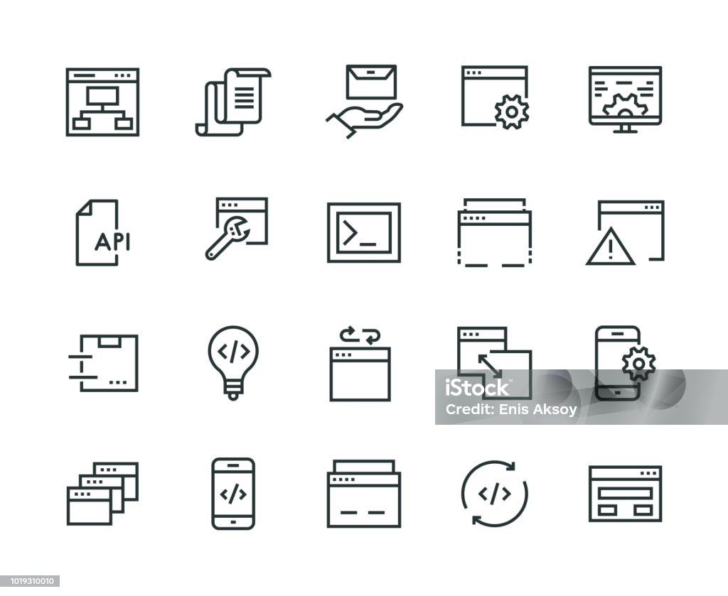 Application Icon Set Web Page stock vector