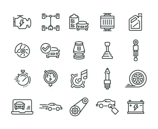 Vector illustration of Car Features Icon Set