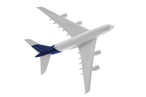 istock Airplane with blue color, Isolated on white background. 1019329388