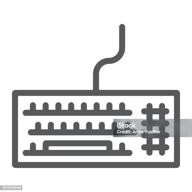 Keyboard Line Icon Electronic And Device Keypad Sign Vector Graphics A Linear Pattern On A White Background Eps 10 Stock Illustration - Download Image Now